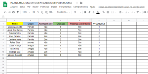 planilha lista de convidados